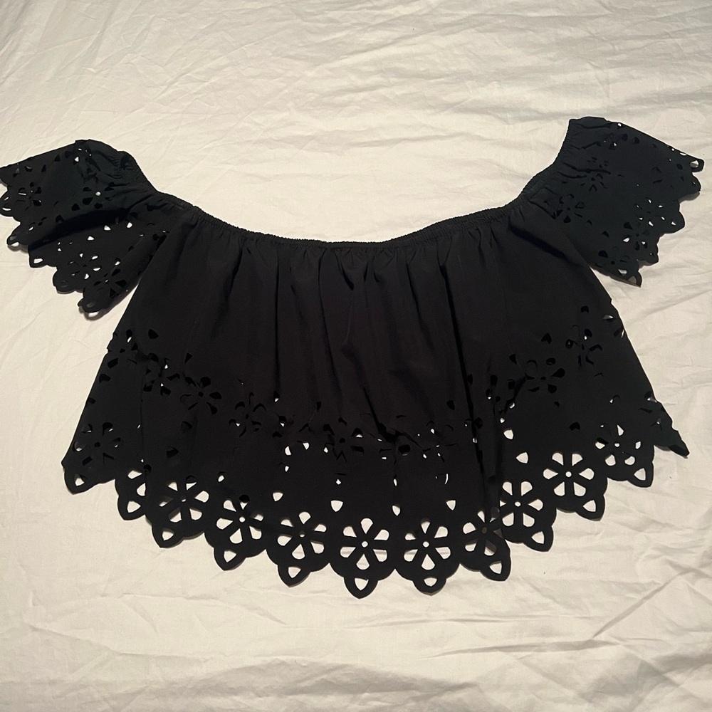 Black off the shoulder top